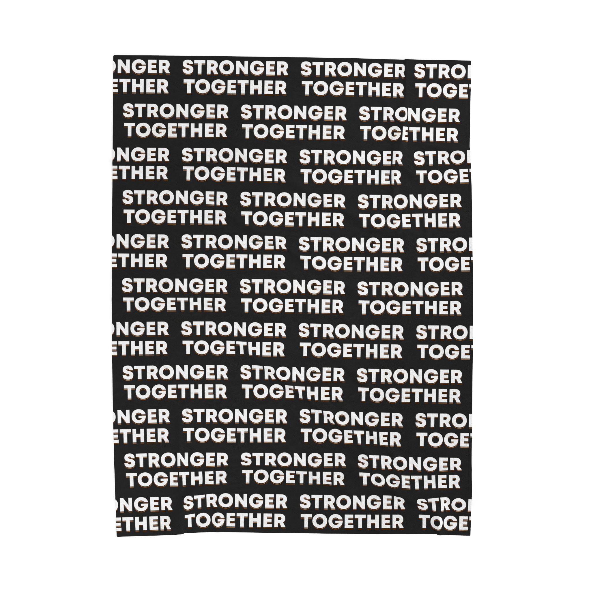 Cozy Velveteen Plush Blanket - Stronger Together Design
